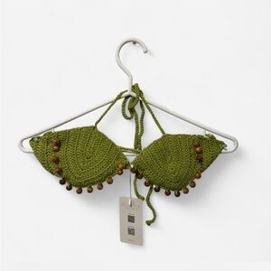 Muüra Green Crochet Bikini Top